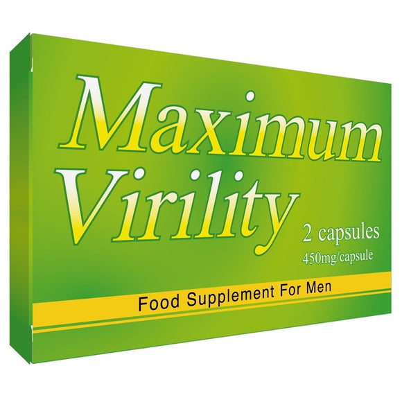Maximum Virility Food Supplement For Men 2 Capsule Pack Sex Stamina Pills