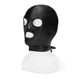 Me You Us Black Bondage Hood with Eyes Nose Mouth Holes Fetish Gimp Mask BDSM Play