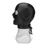 Me You Us Black Bondage Hood with Eyes Nose Mouth Holes Fetish Gimp Mask BDSM Play