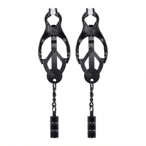 Me You Us Clover Nipple Clamps Black Steel Body Clips Weights Fetish Play