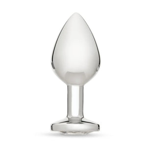 Me You Us Crystal Jewels Clear Medium Gem Metal Butt Plug Anal Toy