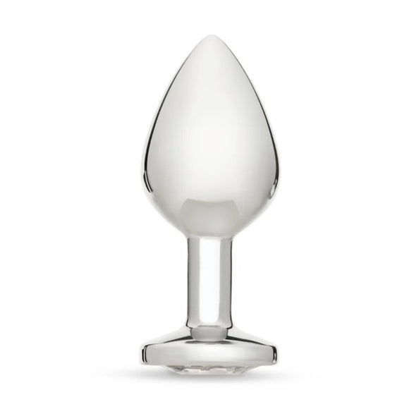 Me You Us Crystal Jewels Clear Medium Gem Metal Butt Plug Anal Toy