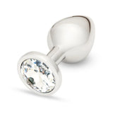 Me You Us Crystal Jewels Clear Medium Gem Metal Butt Plug Anal Toy