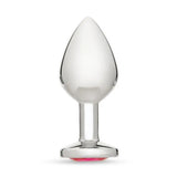 Me You Us Crystal Jewels Pink Gem Medium Size Metal Butt Plug Anal Sex Toy
