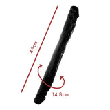 Me You Us Eighteen 18" Black Double Dong Realistic Penis Dildo Sex Toy