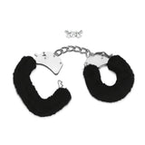 Me You Us Furry Metal Handcuffs Black Plush Fur Wrist Restraints Bondage Play