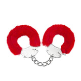 Me You Us Red Furry Handcuffs Plush Fur Metal Wrist Cuffs Restraints