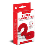 Me You Us Red Furry Handcuffs Plush Fur Metal Wrist Cuffs Restraints