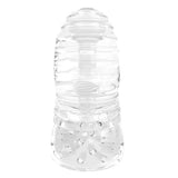 Me You Us Glacier Dual End Stroker Clear Rib Male Masturbator Sex Toy