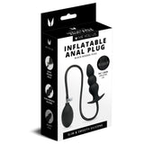 Me You Us Inflatable Beaded Butt Plug Black Silicone Ribbed Anal Gape Stretch Pump Sex Toy