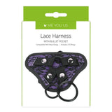 Me You Us Purple Lace Harness Bullet Pocket Crotchless Strap-On Dildo