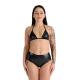 Me You Us Latex Crotchless Panties Medium Size Black Rubber Fetish Wear