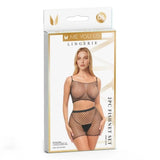 Me You Us Lingerie 2 Piece Fishnet Top Skirt Set One Size Sexy Outfit