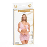 Me You Us Lingerie 2 Piece Pink Lace Set Sheer Top Skirt Sexy Outfit