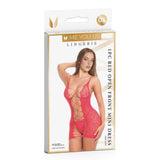Me You Us Lingerie Open Front Red Heart Mini Dress One Size Sexy Sheer Outfit