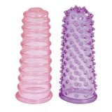 Me You Us Lust Finger Tip Textured Sleeve Set Ribbed Masturbation Stimulation 2 Pack