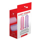 Me You Us Lust Finger Tip Textured Sleeve Set Ribbed Masturbation Stimulation 2 Pack