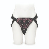 Me You Us Pink Lace Harness with Bullet Pocket Adjustable Strap-On Dildo