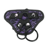 Me You Us Purple Lace Harness Bullet Pocket Crotchless Strap-On Dildo
