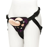 Me You Us Purple Lace Harness Bullet Pocket Crotchless Strap-On Dildo