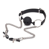 Me You Us Silicone Gag with Nipple Clamps Mouth Bondage Fetish Play