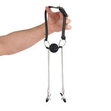 Me You Us Silicone Gag with Nipple Clamps Mouth Bondage Fetish Play