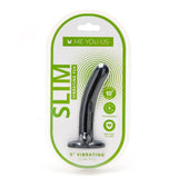 Me You Us 5" Vibrating Slim Peg Dildo Black Silicone Thin Anal Sex Toy