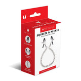 Me You Us Squeeze & Please Nipple Pinch Clamps Chain Link Adjustable Screw Pressure