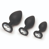 Me You Us Trio Of Jewels Butt Plug Set Black Gem Stone Anal Training