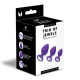 Me You Us Trio Of Jewels Butt Plug Set Purple Gem Stone Anal Training