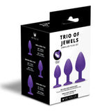 Me You Us Trio Of Jewels Butt Plug Set Purple Gem Stone Anal Training