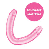 Me You Us UltraCock Pink Jelly 12" Double Ended Dildo Flexible Penis Sex Toy