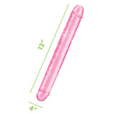 Me You Us UltraCock Pink Jelly 12" Double Ended Dildo Flexible Penis Sex Toy