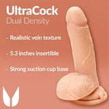 Me You Us Ultra Cock 7" Dual Density Realistic Penis Dildo with Balls Sex Toy