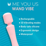 Me You Us Wand Vibrator Pink Massager Female Stimulation Sex Toy