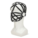 Me You Us Web Bondage Hood Faux Leather Strap Fetish Mask BDSM Power Play
