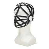 Me You Us Web Bondage Hood Faux Leather Strap Fetish Mask BDSM Power Play