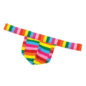 Mens Rainbow Thong Gay Pride Stripe Elastic Cotton Sexy Underwear Pouch Fun Gift