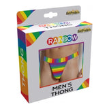 Mens Rainbow Thong Gay Pride Stripe Elastic Cotton Sexy Underwear Pouch Fun Gift