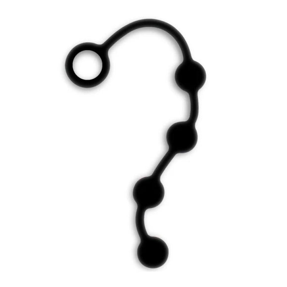 Nexus Excite Medium Anal Beads Black Silicone 4 Ball String Chain Ring Pull Sex Toy