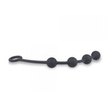 Nexus Excite Medium Anal Beads Black Silicone 4 Ball String Chain Ring Pull Sex Toy