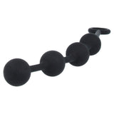 Nexus Excite Medium Anal Beads Black Silicone 4 Ball String Chain Ring Pull Sex Toy