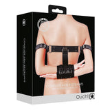 Ouch! Complete Arm Restraints Faux Leather Back Wrist Cuffs Bondage BDSM Fetish Play