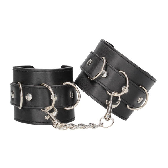 Ouch! Leather Hand Cuffs Wrist Ankle Adjustable Restraints Bondage Play BDSM Gear