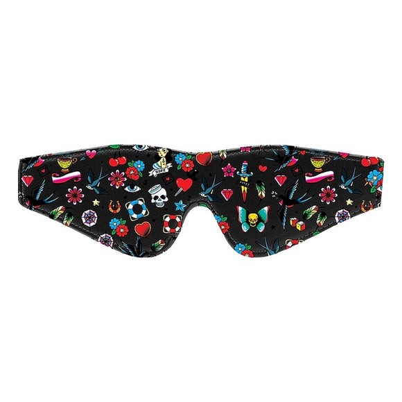 Ouch! Old School Tattoo Style Printed Eye Mask Sensory Bondage Play