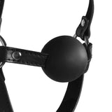 Ouch! Xtreme Head Harness Blindfold with Solid Ball Gag Bondage Fetish Play