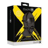 Ouch! Xtreme Head Harness Blindfold with Solid Ball Gag Bondage Fetish Play