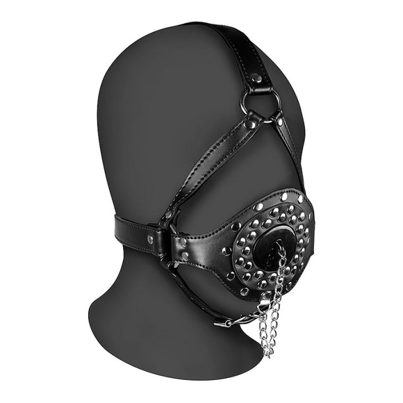 Ouch! Xtreme Open Mouth Gag Head Harness Plug Stopper Bondage Fetish BDSM Play