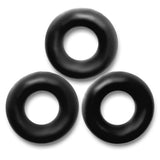 Oxballs Fat Willy Jumbo Cock Rings Black 3 Pack Thick Penis Bands Stack