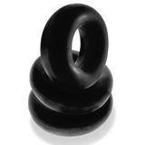 Oxballs Fat Willy Jumbo Cock Rings Black 3 Pack Thick Penis Bands Stack